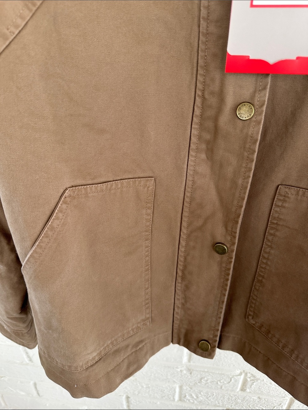 NWT Hunter Oversized Barn Chore Utility Jacket M Casual Tan Chocolate Brown - Picture 3 of 8